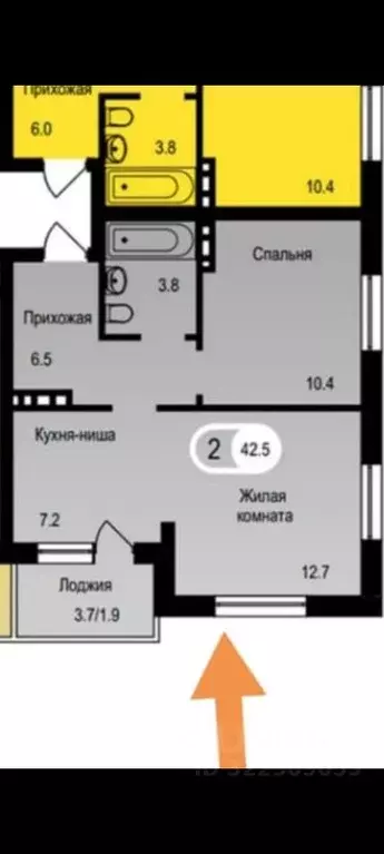 2-к кв. Красноярский край, Красноярск ул. Апрельская, 5К (42.1 м) - Фото 1