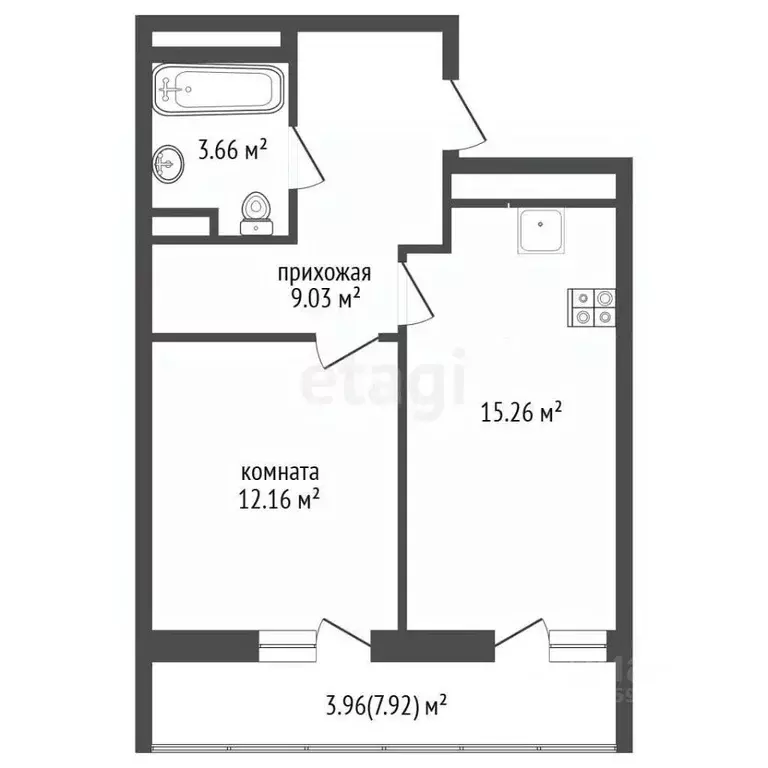 1-к кв. Крым, Симферополь ул. Святителя Гурия (48.0 м) - Фото 2