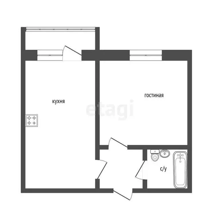 1-комнатная квартира: Курган, жилой район Заозёрный, микрорайон 6А, 10 ... - Фото 0