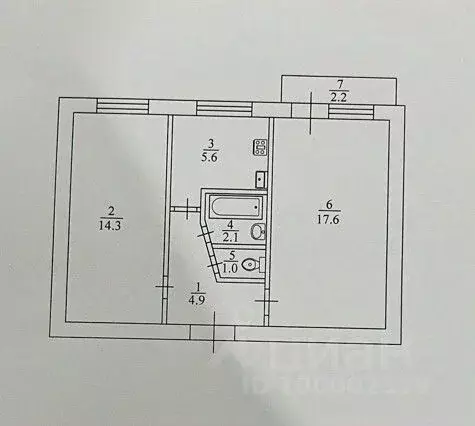 2-к кв. Саратовская область, Энгельс 2-й мкр, 14 (45.5 м) - Фото 2