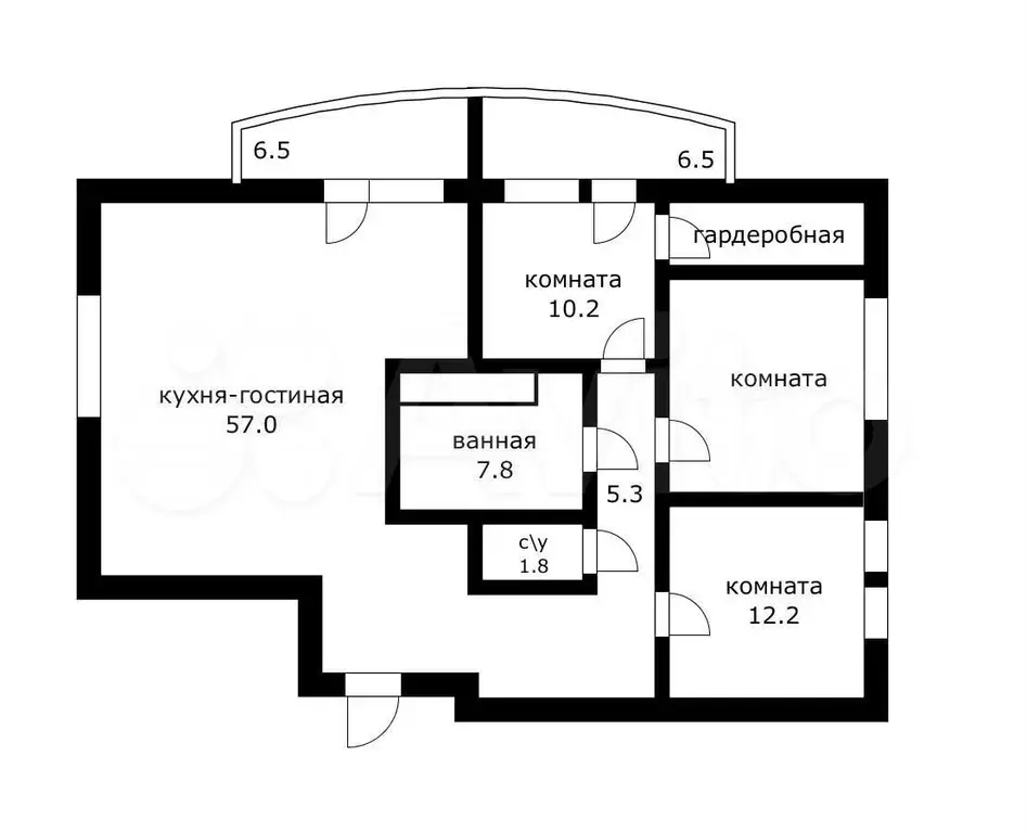 3-к. квартира, 115 м, 4/4 эт. - Фото 0