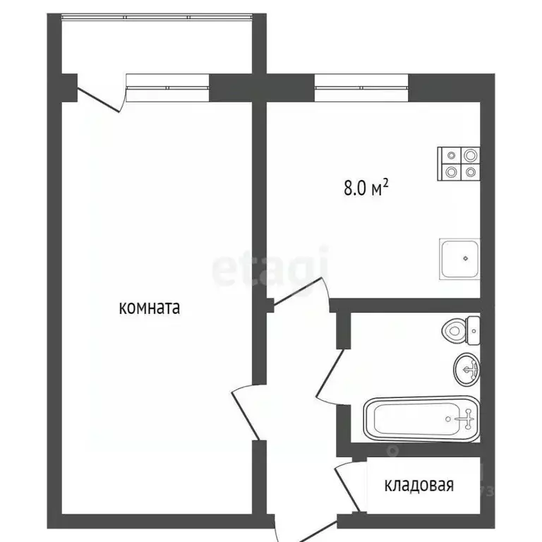 1-к кв. Оренбургская область, Оренбург просп. Гагарина, 44/3 (35.0 м) - Фото 0