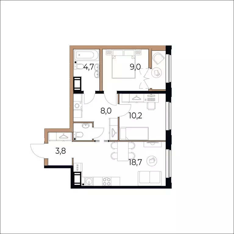 2-комнатная квартира: Череповец, Рыбинская улица, 69 (57.3 м) - Фото 1