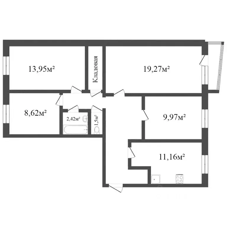 4-к кв. Ямало-Ненецкий АО, Надым ул. Зверева, 4 (85.1 м) - Фото 0