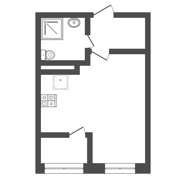 Квартира-студия: Тула, Калужское шоссе, 20к3 (24.79 м) - Фото 1