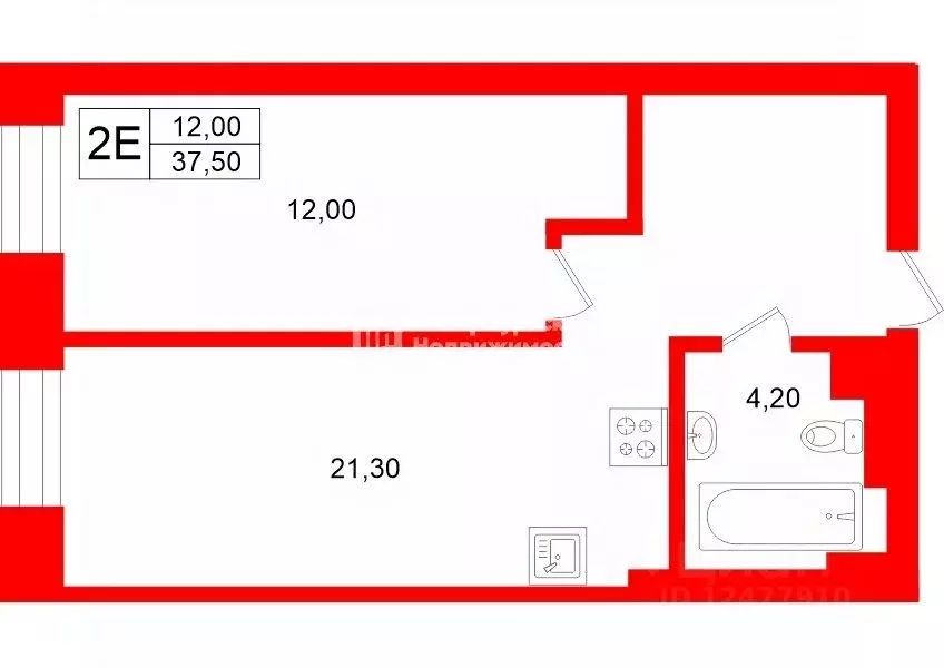1-к кв. Санкт-Петербург Социалистическая ул., 21 (37.5 м) - Фото 2