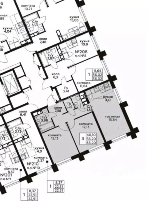 3-к кв. Москва ул. Адмирала Корнилова, 76к1 (58.9 м) - Фото 2