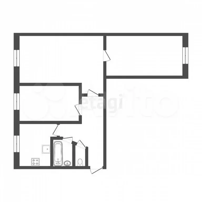 3-к. квартира, 58 м, 3/5 эт. - Фото 0