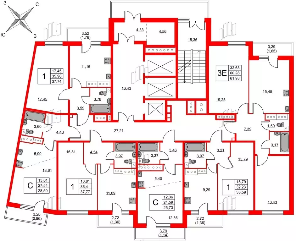 2-к кв. Санкт-Петербург ул. Русановская, 20к1 (61.7 м) - Фото 1