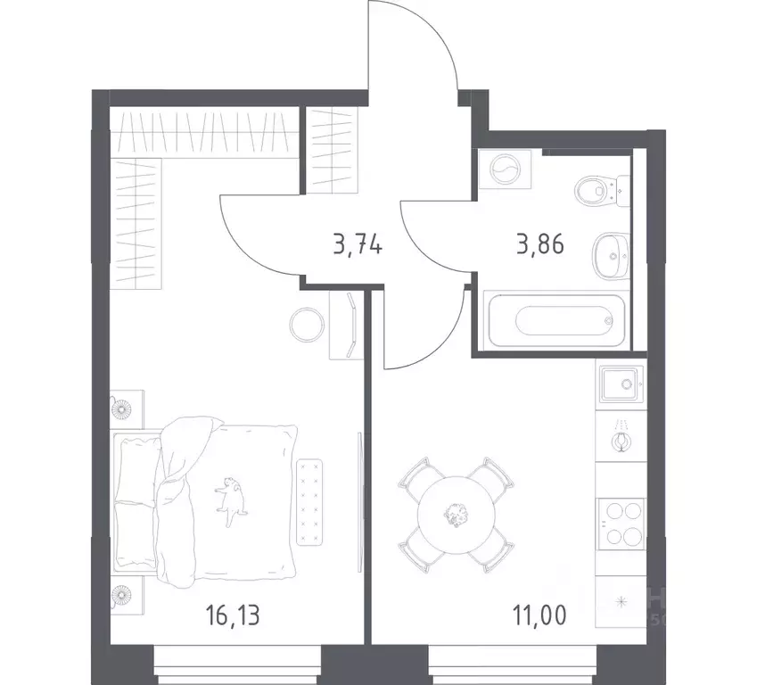 1-к кв. Московская область, Химки городской округ, д. Юрлово Пятницкие ... - Фото 1