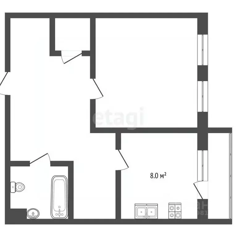 1-к кв. Московская область, Подольск ул. Академика Доллежаля, 6 (37.8 ... - Фото 2