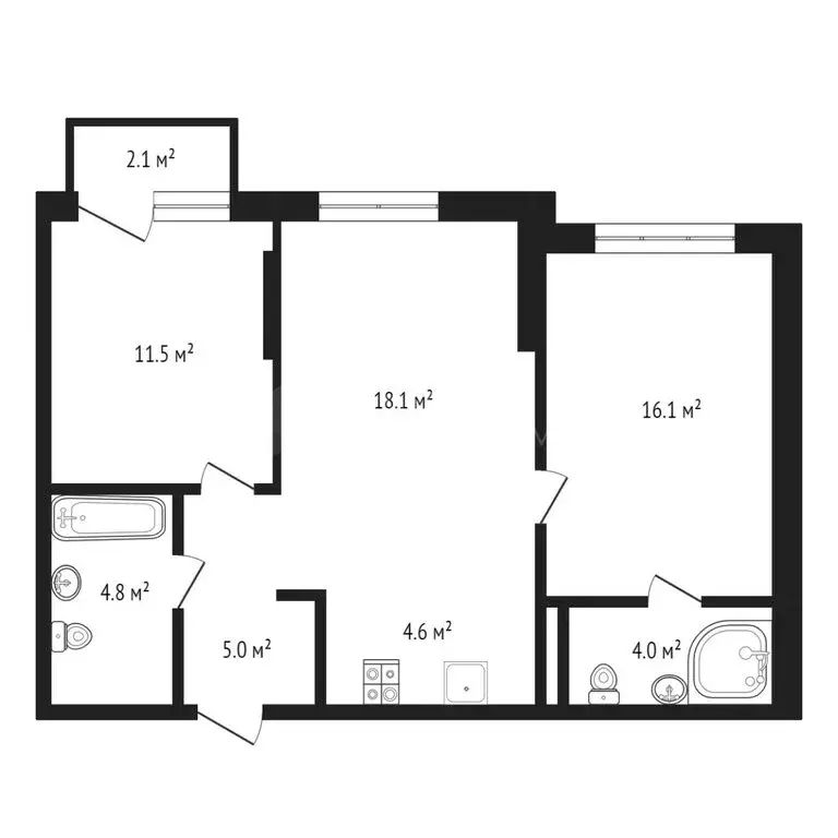 3-комнатная квартира: Тюмень, улица Новосёлов, 103к2 (64.01 м) - Фото 0