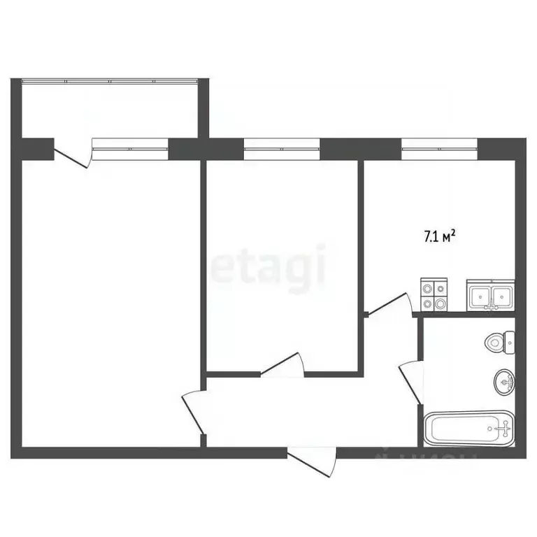 2-к кв. Ростовская область, Таганрог ул. Чехова, 6 (43.6 м) - Фото 1