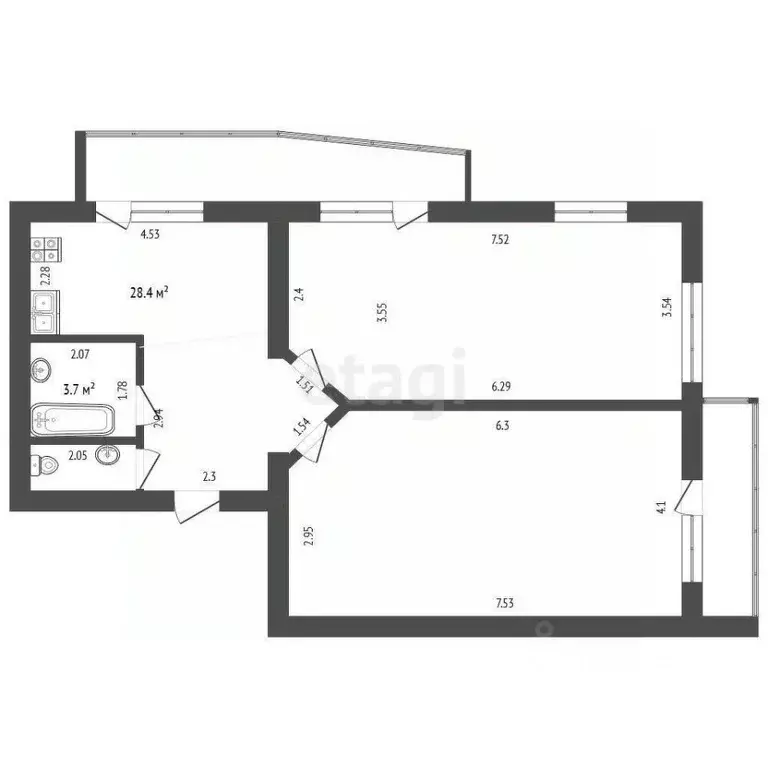 3-к кв. Мордовия, Саранск Красноармейская ул., 26 (81.1 м) - Фото 2