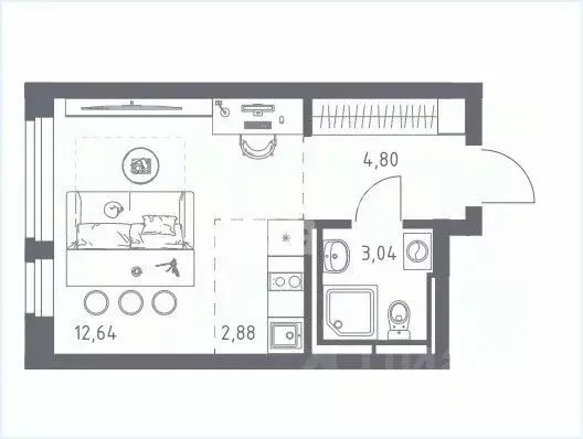 Студия Московская область, Ленинский городской округ, д. Калиновка ул. ... - Фото 2