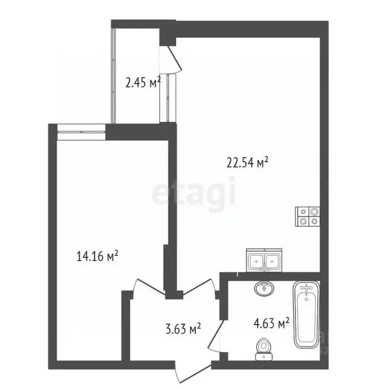 1-к кв. Астраханская область, Астрахань Автомобильная ул., 8 (47.41 м) - Фото 1