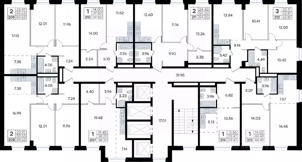 2-к кв. Приморский край, Владивосток ул. Тухачевского, 80 (59.63 м) - Фото 2