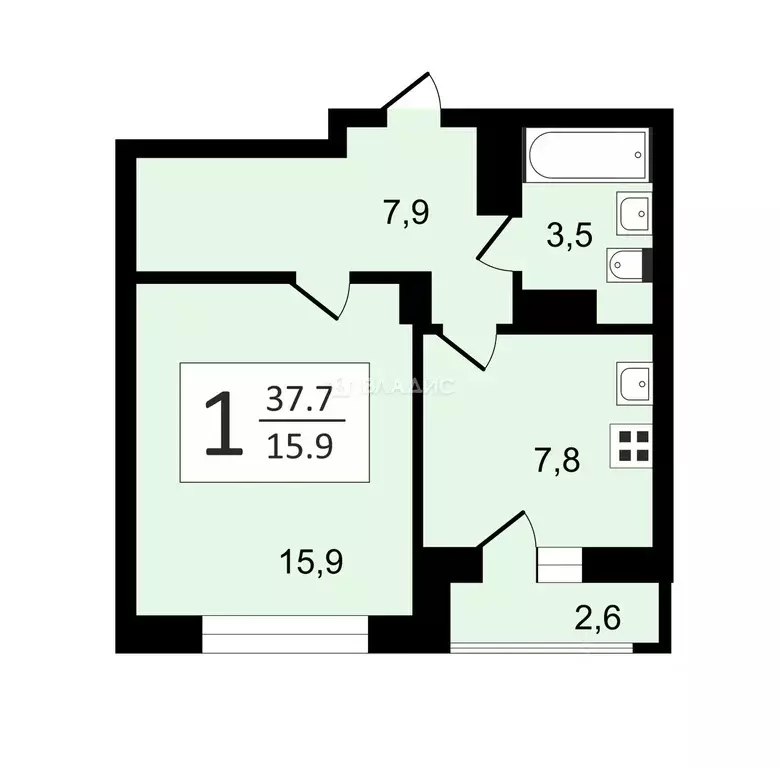 1-к кв. Нижегородская область, Нижний Новгород ул. Окская, 2 (36.0 м) - Фото 1