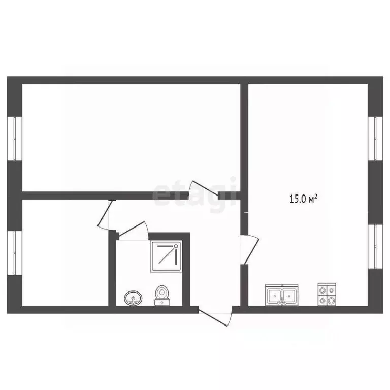 2-к кв. Ярославская область, Ярославль Угличская ул., 6 (42.6 м) - Фото 2