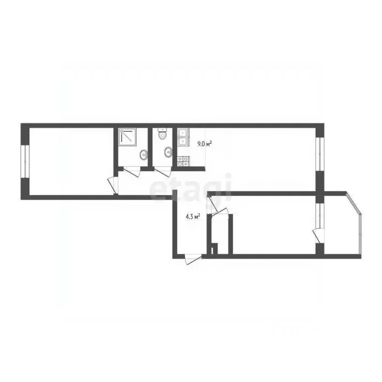 2-к кв. Ханты-Мансийский АО, Сургут Университетская ул., 39 (68.0 м) - Фото 1
