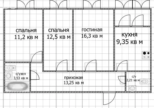 3-комнатная квартира: село Миловка, проспект Чижова, 6 (69.8 м) - Фото 2