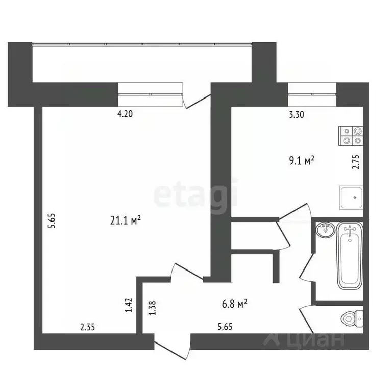 1-к кв. Крым, Симферопольский район, с. Первомайское ул. Дьяченко ... - Фото 2