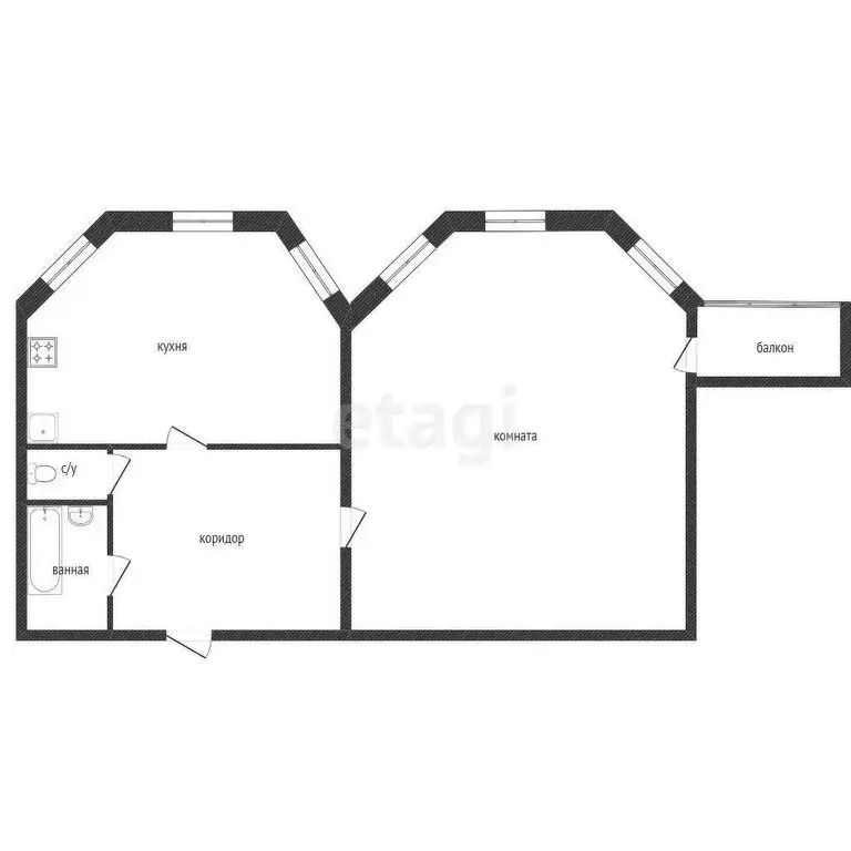 1к в -комнатной квартире (19 м) - Фото 0