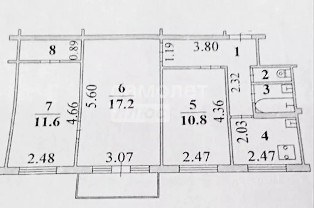 3-к кв. Липецкая область, Липецк Московская ул., 7 (56.4 м) - Фото 2