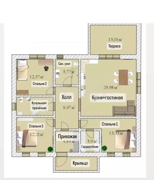 Дом в Татарстан, Лаишевский район, Егорьевское с/пос, с. Бима  (115 м) - Фото 2