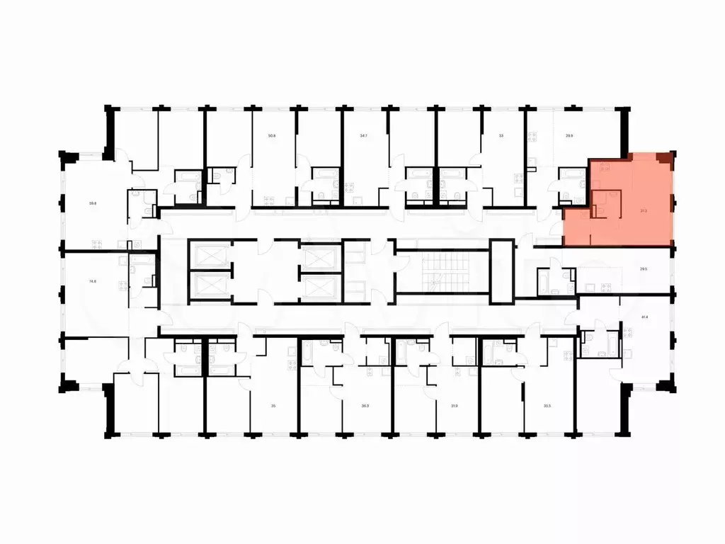 Квартира-студия, 31,3 м, 21/32 эт. - Фото 1