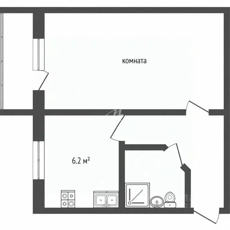 1-к кв. Севастополь ул. Олега Кошевого, 4 (31.8 м) - Фото 2