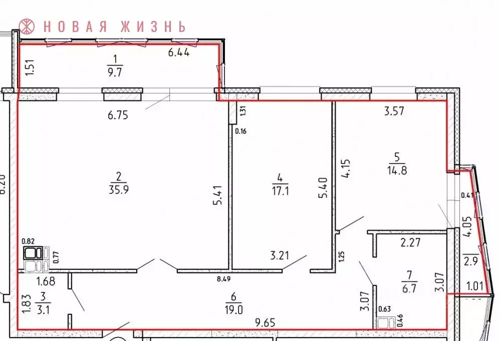 3-к кв. Самарская область, Самара проезд 4-й, 8А (96.6 м) - Фото 0