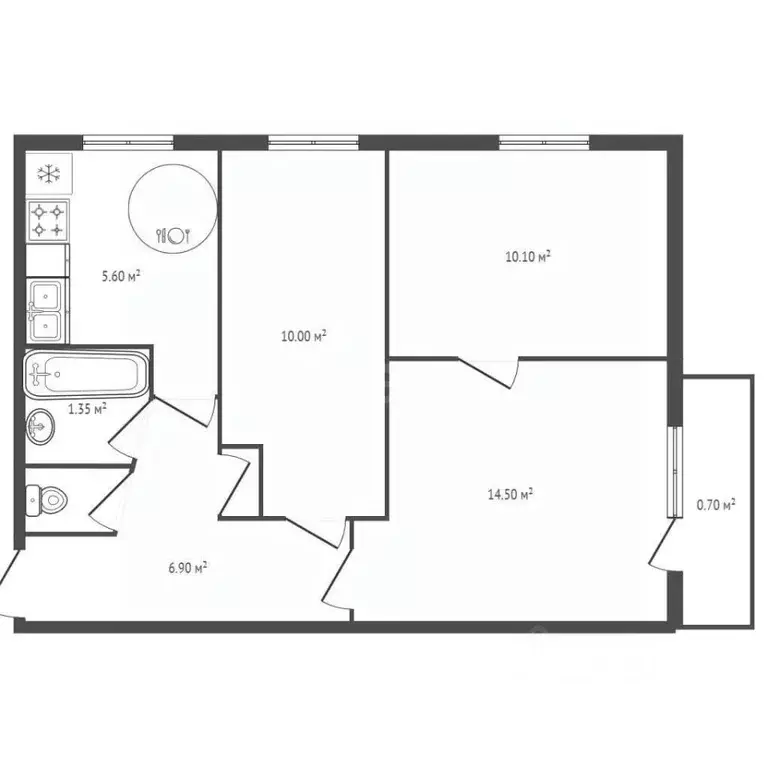 3-к кв. Брянская область, Брянск ул. Тельмана, 68 (50.0 м) - Фото 1