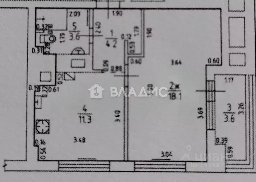 1-к кв. Калининградская область, Калининград просп. Победы, 80 (39.2 ... - Фото 2