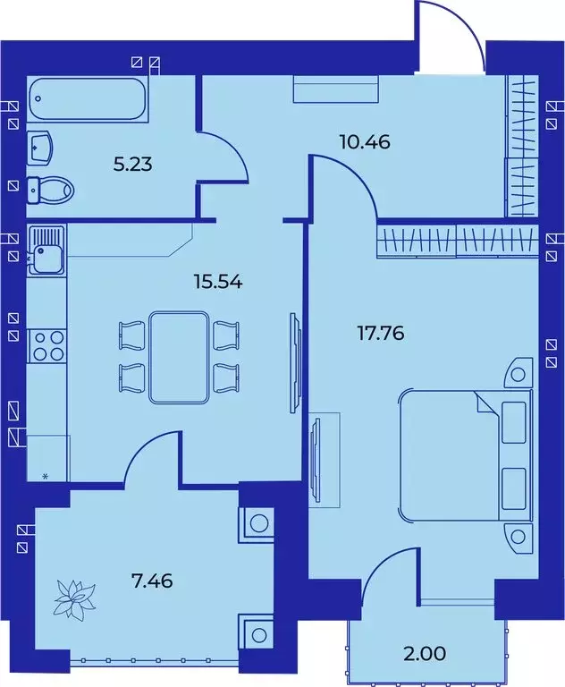1-комнатная квартира: Брянск, улица Ильи Иванова, 7 (57.5 м) - Фото 1