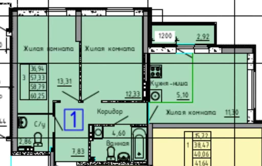 2-комнатная квартира: Екатеринбург, проспект Космонавтов, 91В (57.4 м) - Фото 1