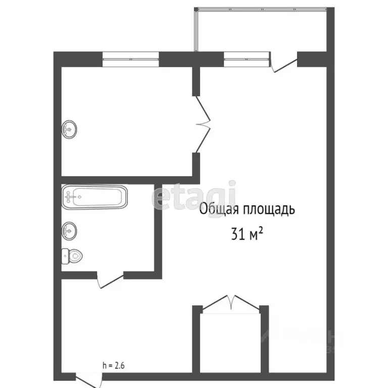 1-к кв. Алтайский край, Бийск ул. Владимира Короленко, 47 (30.4 м) - Фото 1