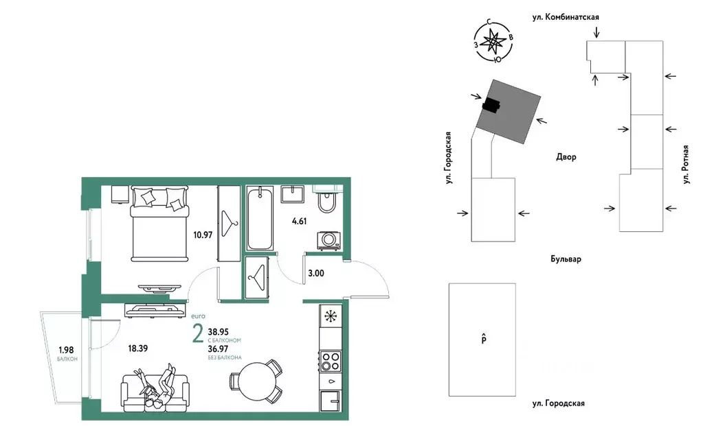2-к кв. Свердловская область, Екатеринбург муниципальное образование, ... - Фото 1
