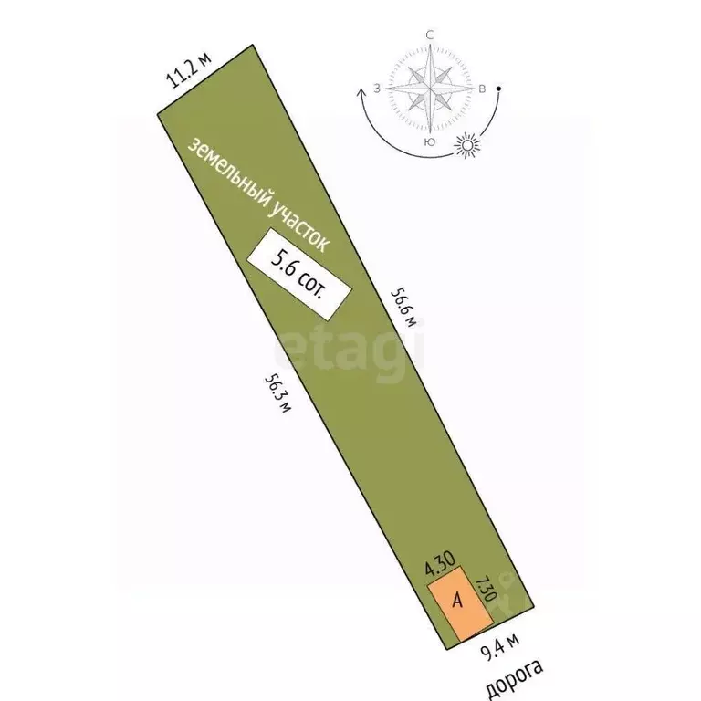 Участок в Ростовская область, Азов Азовский район, Украинская ул. (5.6 ... - Фото 1