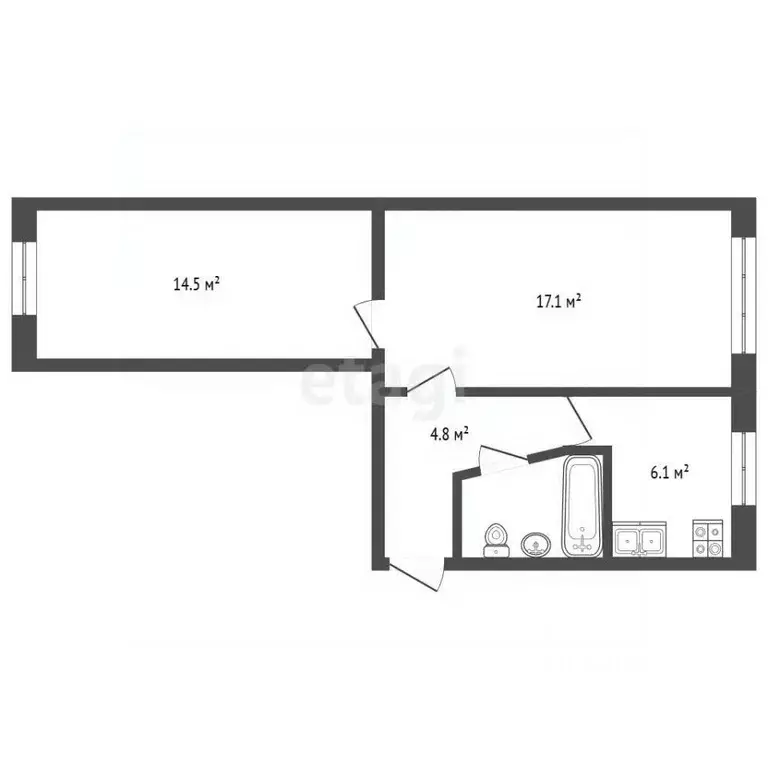 2-к кв. Нижегородская область, Нижний Новгород Донецкая ул., 5 (44.9 ... - Фото 2