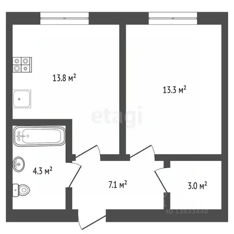 1-к кв. Тюменская область, Тюмень Новгородская ул., 20 (41.5 м) - Фото 2