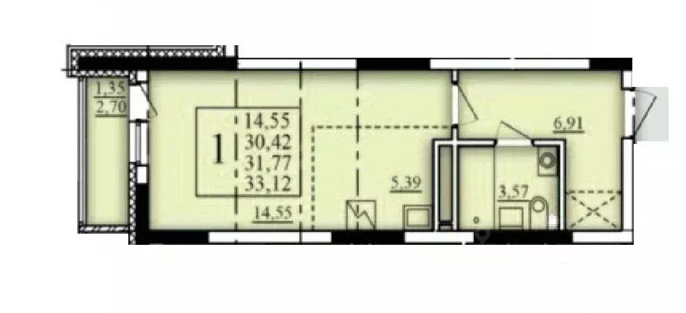 1-к кв. Башкортостан, Уфа Затон-Восточный жилрайон, Паруса жилой ... - Фото 0