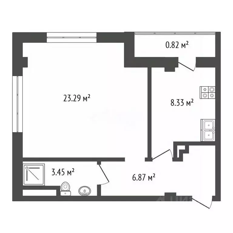 1-к кв. Крым, Ялта ул. Грибоедова, 15 (43.2 м) - Фото 2