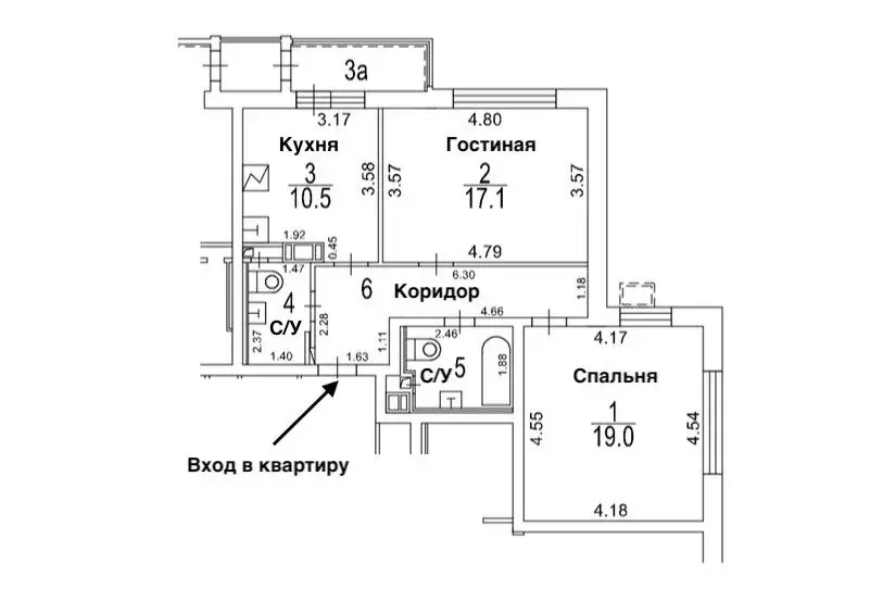 2-комнатная квартира: Москва, Анненская улица, 6 (63.7 м) - Фото 1