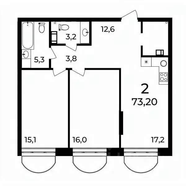 2-к кв. Нижегородская область, Нижний Новгород ул. Воровского, 8 (73.2 ... - Фото 1
