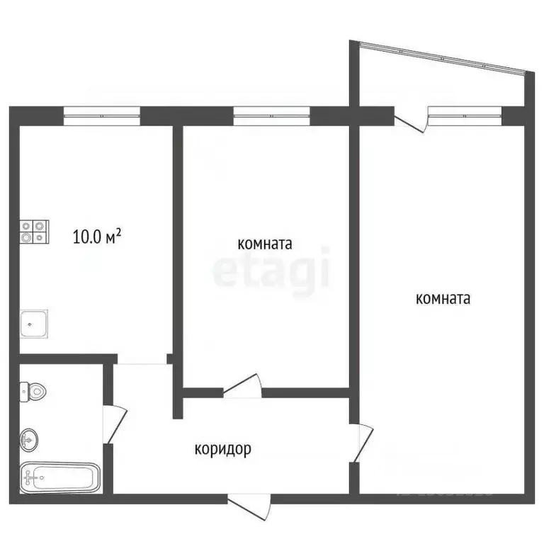 2-к кв. Владимирская область, Муром Трудовая ул., 35 (52.7 м) - Фото 2