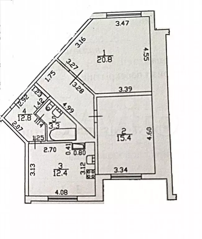 2-к. квартира, 64,7 м, 1/13 эт. - Фото 0