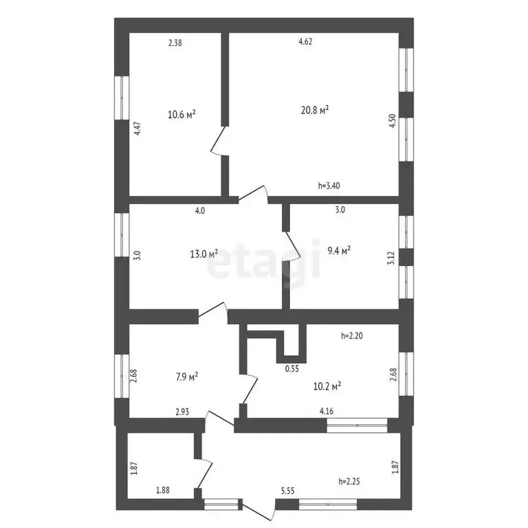 Дом в село Белый Яр, Новая улица (70.9 м) - Фото 1
