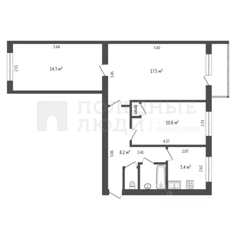 3-к кв. Новгородская область, Боровичи Садовая ул., 28 (59.8 м) - Фото 2