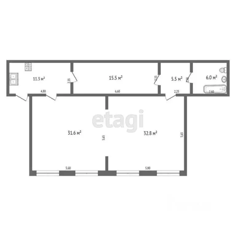 3-к кв. Мордовия, Саранск ул. Розы Люксембург, 24 (102.4 м) - Фото 1